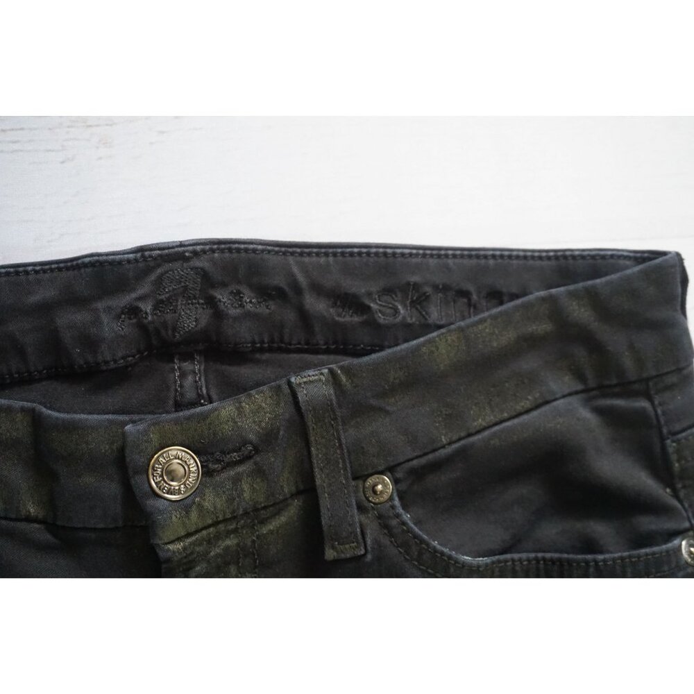 7 for All Mankind Womens Black/Hint of Gold Skinny Jeans – Size 28 - Picture 4 of 10
